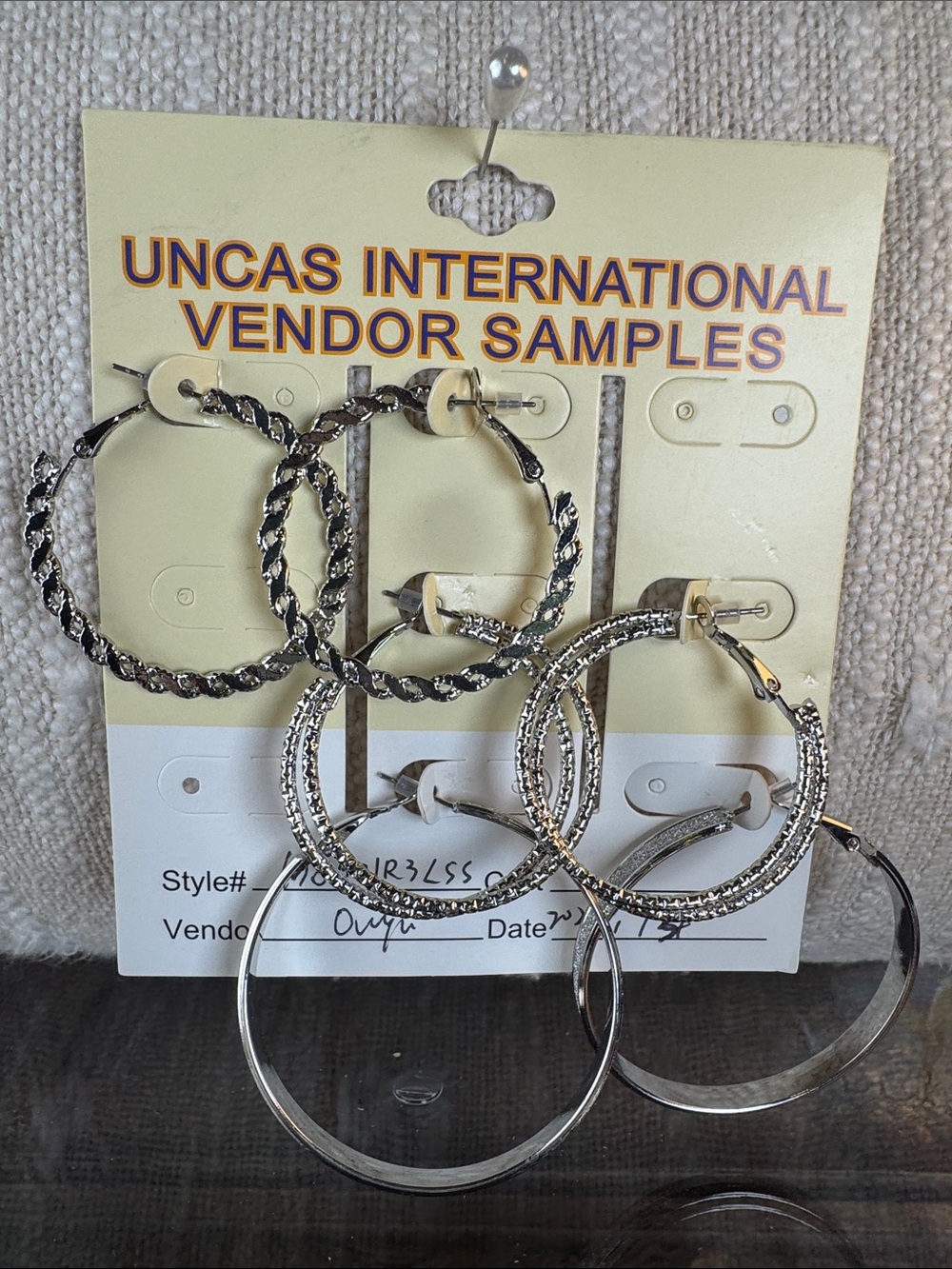 0809-Silver Hoop Earrings –‎ Set of 3